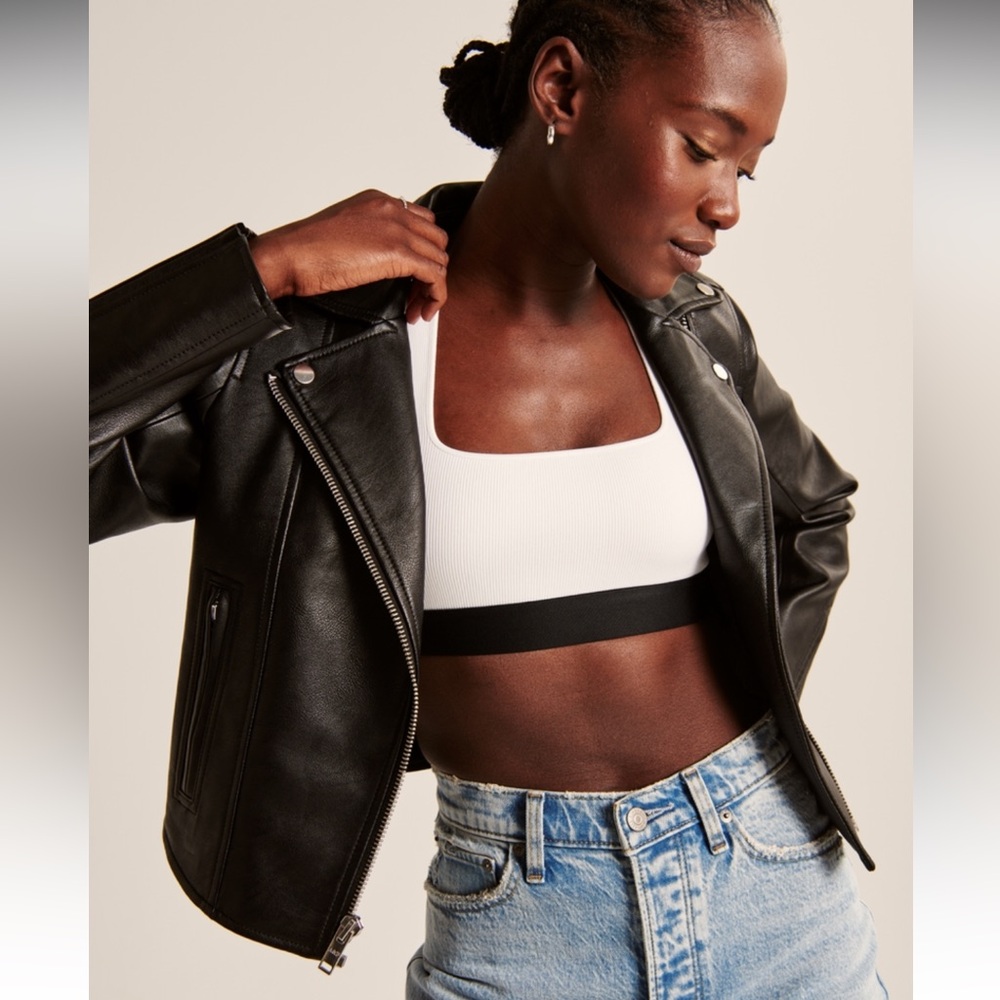 New with tags Abercrombie Vegan Leather Jacket